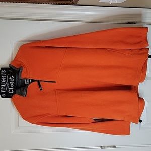 Alpine Tek by Palmetto's Orange Fleece 1/4 Zip Jacket Gray Trim XL